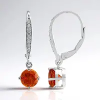 Cavill - Zilveren Oorbellen met Ronde Sfaleriet (1,85 ct) en Zirkonia (0,13 ct) - 925 Sterling Zilver, Rhodium - Elegante Sieraden - Cadeau voor Dames