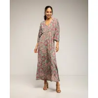 Tantra Maxi-jurk met print, V-hals en elastische taille