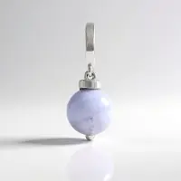 Cavill - 925 Sterling Zilver Platina Gecoate Hanger - Blauwe Kant Agaat 3,195 Ct - Ronde Mexicaanse Agaat - Elegante Blauw Sieraden Dames