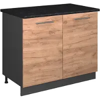 Vicco Wastafelkast Fame-Line Goudkleurig Eiken/Antraciet 100 cm, WB Antraciet, Model 61935
