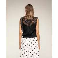Tantra Semitransparante kantentop met elastische taille