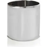 Polnix Serie - Zilveren Keramische Bloempot - 13 cm - Cilindervormig - Glanzend