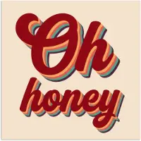 PosterMonkey Poster 30x30 cm - Oh honey - Rood - Schaduw - Posters - Kamer decoratie - Wanddecoratie woonkamer - Muurdecoratie slaapkamer