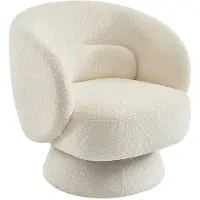 Sweeek Fauteuil 360° draaibaar in stof Crème