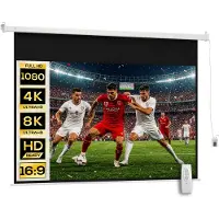 HOMCOM Projection Screen-Kunststof, Metaal-247L x 7,5B x 168H cm-Wit