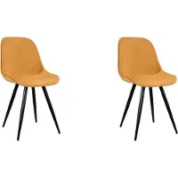 Label51 Capri eetkamerstoel fluweel oker - set van 2 stoelen