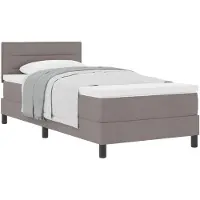 vidaXL Boxspring bed met hoofdeinde Taupe 100 x 200 cm Stof