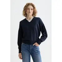 Scotch & Soda V-neck Relaxed Pullover Night Size: L | Long-Sleeved Tops Outlet | Dames | Zwart