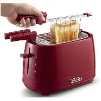 De'Longhi CTLAP2203.R, 2 sleuven, Rood, Knopbediening, Hendel, 550 W, 180 mm, 300 mm