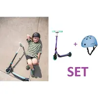 Momi Kinderloopfiets - kinderstep - step - paars - aluminium. Vanaf 3 jaar + veilgheidshelm - Kleur: blauw - Maatverstelling: 48 - 55 cm