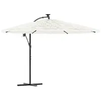 The Living Store - Parasol - met - stalen - paal - 290x290x238 - cm - wit