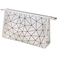 ECarla Toilettas Geometric - Kunstleer - Afmeting 27 x 9 x 17 cm. zilver