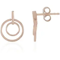 Cavill - Zilveren Oorbellen 925 Sterling Zilver Roségoud Verguld - 14 mm Ronde Minimalistische Oorbellen Push-Back - Elegante Moderne Sieraden Dames