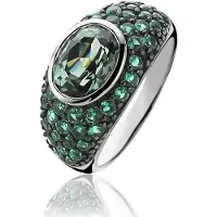 Zinzi zilveren ring groen ZIR1045G