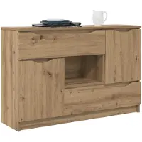 vidaXL Dressoir Artisan Eiken 100 x 30 x 65,6 Bewerkt hout
