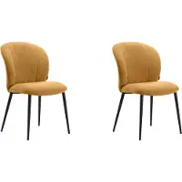 Label51 - Eetkamerstoel Vino - Mustard - 62x49x85cm - Set van 2