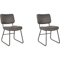 Label51 - Eetkamerstoel Noah - Grijs - 61x47x85cm - Set van 2