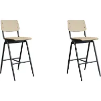 Label51 - Barstoel Solid - Beige - 58x49x109cm - Set van 2