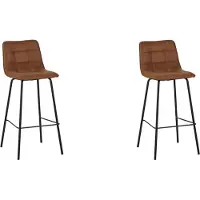 Label51 Barkruk Bistro - Cognac - Micro Suede - Hoog