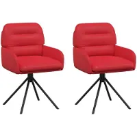 vidaXL Draaikrukken 2 st Kunstleer Rood 59 x 59,5 x 90 cm