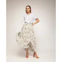 Tantra Lange uitlopende bloemenprint rok met elastische taille