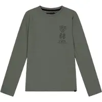 Farah Kinder/Kids Stacked Logo T-shirt met lange mouwen (Groen)