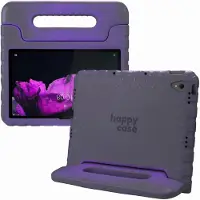 HappyCase Kinder Tablethoes Geschikt voor Lenovo Tab M10 (HD) Gen 1 | Kindvriendelijke Hoes | Beschemhoes | Kinderhoes | met Handvat en Standaard | Paars