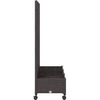 vidaXL Tuinsteker met schutting en wielen Bruin 120 x 40 x 131,5 cm PP