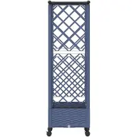 vidaXL Verhoogde plantenbak met klimrek en dak, grijs, 122,5 x 40 x 127 cm, PP