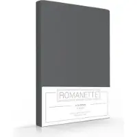 Romanette Kussenslopen Katoen Antraciet (2 Stuks) - 65 x 65 cm - [Grijs]