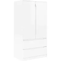 vidaXL Kledingkast Hoogglans Wit 79,5 x 49 x 156 cm Geconstrueerd hout