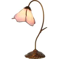 Clayre & Eef Tiffany Tafellamp 30x48 cm Roze Glas