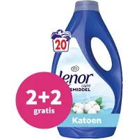 Lenor 2+2 Gratis: Vloeibaar Wasmiddel Katoen Fris 20 Wasbeurten 900 Ml