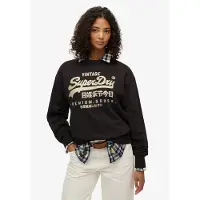 Superdry Sweatshirt lichtgrijs / zwart