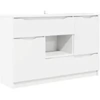 vidaXL Dressoir Wit 100 x 30 x 65,6 Bewerkt hout