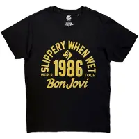 Rock Off Bon Jovi - 1986 World Tour Heren Tshirt - L - Zwart