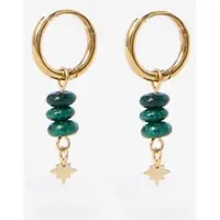 Sissy-Boy Gold plated oorbellen met drie steentjes