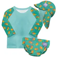Bambino Mio 3-delige baby zwemset met herbruikbare zwemluier, UV-zwemshirt en zonnehoedje - Coole katten motief