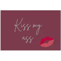PosterMonkey Poster 60x40 cm - Kiss my ass - Lip - Bordeaux - Posters - Kamer decoratie - Wanddecoratie woonkamer - Muurdecoratie slaapkamer