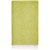 Bronte by moon Plaid Visgraat Lime Groen - Shetland Lamswol - 140x185 - Bronte by Moon Scotland