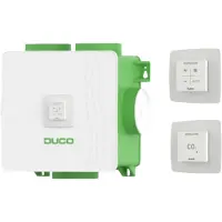 Duco DucoBox Reno All-In-One set - Randaarde + RF bediening, 1x CO2 sensor & 1x CO2 sensor zonder bediening 230V/Wired