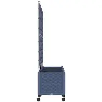 vidaXL Tuinsteker met schutting en wielen 3 st Grijs 120 x 40 x 149 cm