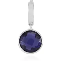 Cavill - Elegante Ioliet Hanger Rond Geslepen 1,8 ct - 925 Sterling Zilver Gerhodineerd - Blauwe Braziliaanse Edelsteen Kettinghanger - Varioclip