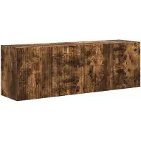 vidaXL TV Wandkast 2 st Rook Eiken Bewerkt hout
