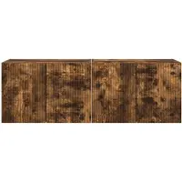 vidaXL TV Wandkast 2 st Rook Eiken Bewerkt hout