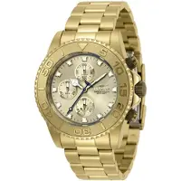 Invicta OCEAN VOYAGE 47654 Herenhorloge - Quartz Uurwerk - Roestvrij Staal met Gouden Wijzerplaat - 43 mm