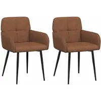 vidaXL Eetstoelen 2 st Kunst Suède Leer Bruin 59 x 56,5 x 85 cm
