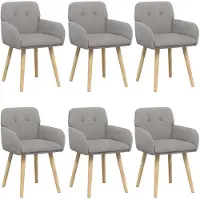 vidaXL Eetstoelen 6 st Bouclé Lichtgrijs 59 x 57 x 85 cm