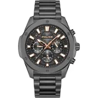 Police Analoog horloge '- Chronograph Moonstrike - Quartz watch movement - Watch case width: 50.5 mm - Stainless steel' zwart