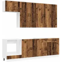 vidaXL Keukenblok PORTO 8 st Oud hout Bewerkt hout